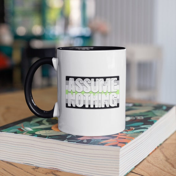 Assume Nothing Agender Pride Flag 11oz Color Accent Mug Assume Nothing Agender Pride Flag 11oz Color Accent Mug