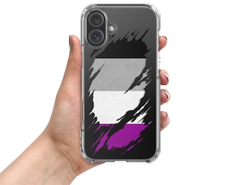Asexual Pride Flag Ripped Reveal Clear Case for iPhone®