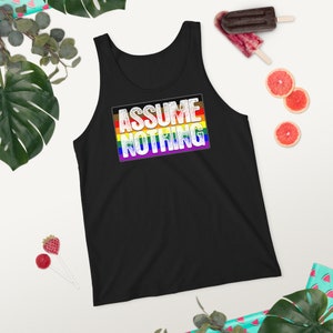 Assume Nothing Philly LGBTQ Gay Pride Flag Unisex Tank Top