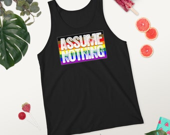 Assume Nothing Philly LGBTQ Gay Pride Flag Unisex Tank Top