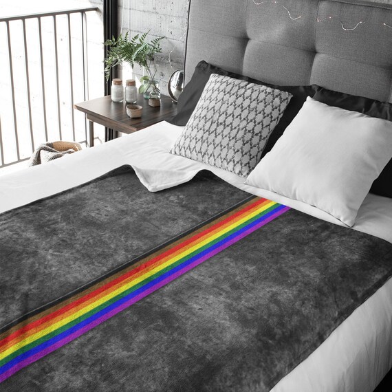 Grunge Inclusive Philly LGBTQ Pride Flag Stripe Throw Blanket Grunge Inclusive Philly LGBTQ Pride Flag Stripe Throw Blanket