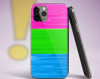 Polysexual Pride Flag Brush Strokes Clear Case for iPhone®