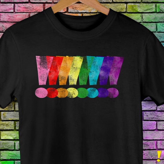 Distressed Gilbert Baker LGBT Pride Exclamation Points Premium Unisex T-Shirt Distressed Gilbert Baker LGBT Pride Exclamation Points Premium Unisex T-Shirt