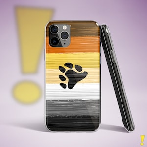 Gay Bear Pride Flag Paint Strokes Clear Case for iPhone®