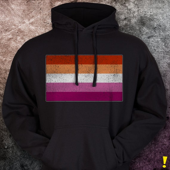 Distressed Lesbian Pride Flag Premium Hoodie Distressed Lesbian Pride Flag Premium Hoodie