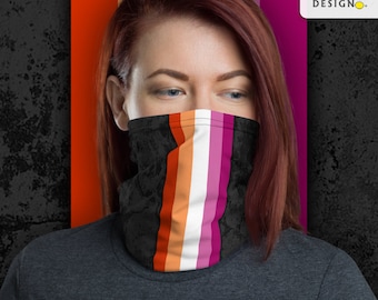 Lesbian Pride Flag Stripe Neck Gaiter/Face Mask
