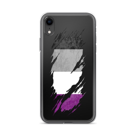 Asexual Pride Flag Ripped Reveal iPhone Case Asexual Pride Flag Ripped Reveal iPhone Case