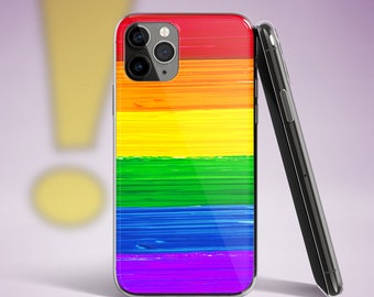 LGBTQ Pride Flag Brush Strokes Clear Case for iPhone®