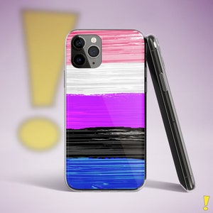 Genderfluid Pride Flag Brush Strokes Clear Case for iPhone®