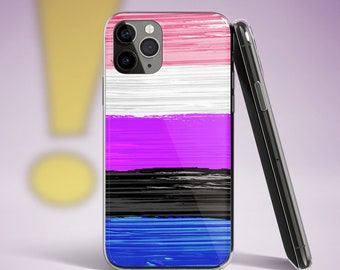 Genderfluid Pride Flag Brush Strokes Clear Case for iPhone®
