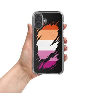 Lesbian Pride Flag Ripped Reveal Clear Case for iPhone®
