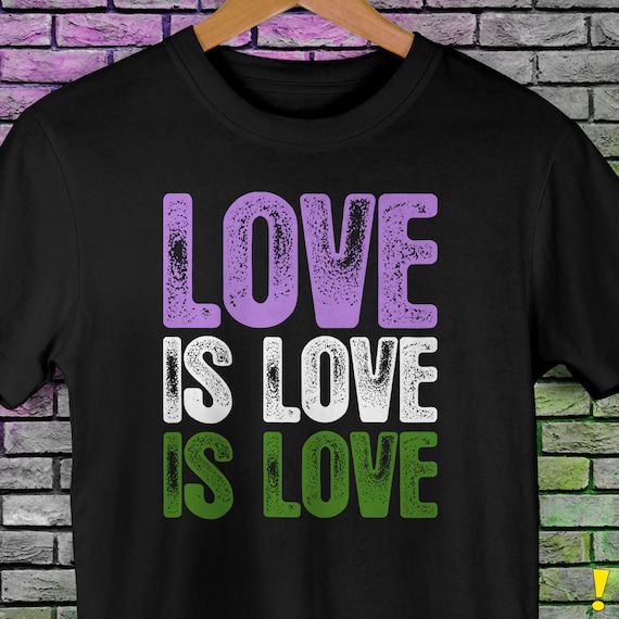 Genderqueer Pride Love is Love is Love Premium Unisex T-Shirt Genderqueer Pride Love is Love is Love Premium Unisex T-Shirt