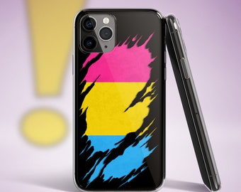 Pansexual Pride Flag Ripped Reveal Clear Case for iPhone®