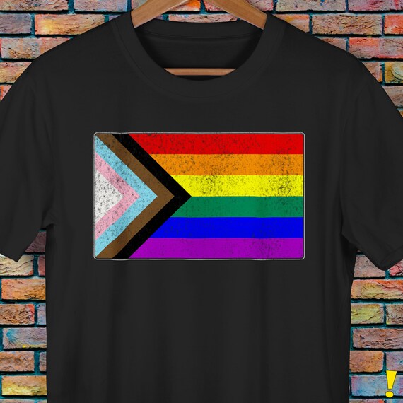 Distressed Progress LGBTQ Pride Flag Premium Unisex T-Shirt Distressed Progress LGBTQ Pride Flag Premium Unisex T-Shirt
