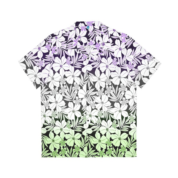 Genderqueer Pride Floral Hawaiian Shirt