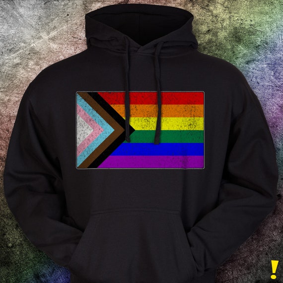 Distressed Progress LGBTQ Pride Flag Premium Hoodie Distressed Progress LGBTQ Pride Flag Premium Hoodie