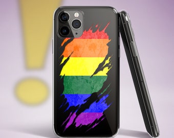 LGBTQ Rainbow Pride Ripped Reveal Clear Case for iPhone®