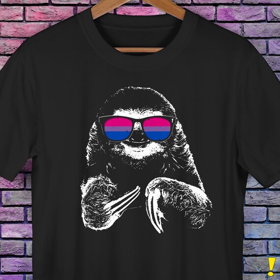 Pride Sloth Bisexual Flag Sunglasses Premium Unisex T-Shirt Pride Sloth Bisexual Flag Sunglasses Premium Unisex T-Shirt