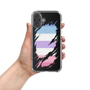 Bigender Pride Flag Ripped Reveal Clear Case for iPhone®