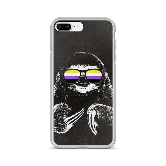Pride Sloth Nonbinary Flag Sunglasses iPhone Case Pride Sloth Nonbinary Flag Sunglasses iPhone Case