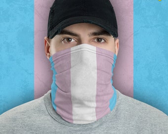Transgender Pride Flag Neck Gaiter/Mask