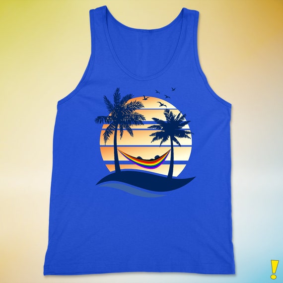 Philly LGBTQ Pride Summer Sunset Beach Hammock Premium Unisex Tank Top Philly LGBTQ Pride Summer Sunset Beach Hammock Premium Unisex Tank Top