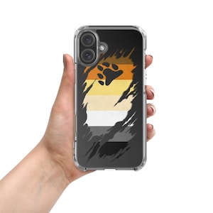 Bear Pride Flag Ripped Reveal Clear Case for iPhone®