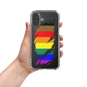 Philly LGBTQ Pride Flag Ripped Reveal Clear Case for iPhone®