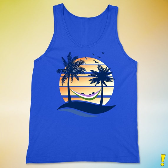 Genderqueer Pride Summer Sunset Beach Hammock Premium Unisex Tank Top Genderqueer Pride Summer Sunset Beach Hammock Premium Unisex Tank Top