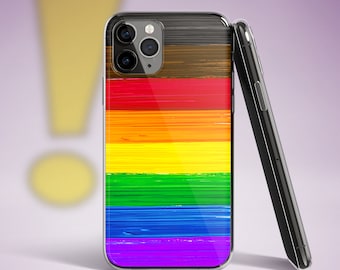 Inclusive Philly LGBTQ Pride Flag Brush Strokes Clear Case for iPhone®