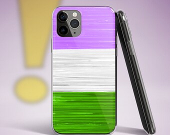 Genderqueer Pride Flag Paint Strokes Clear Case for iPhone®