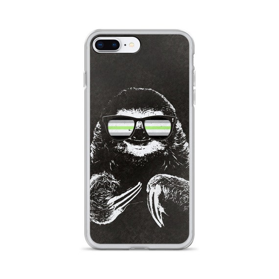 Pride Sloth Agender Flag Sunglasses iPhone Case Pride Sloth Agender Flag Sunglasses iPhone Case