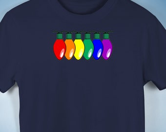 LGBTQ Pride Christmas Lights Premium Unisex T-Shirt