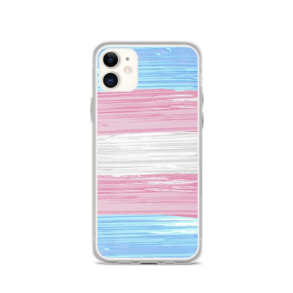 Transgender Pride Flag Paint Strokes iPhone Case Transgender Pride Flag Paint Strokes iPhone Case