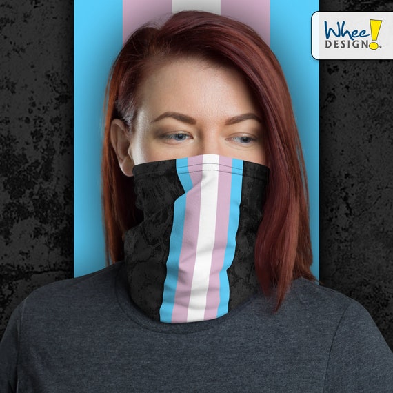 Transgender Pride Flag Stripe Neck Gaiter/Face Mask Transgender Pride Flag Stripe Neck Gaiter/Face Mask