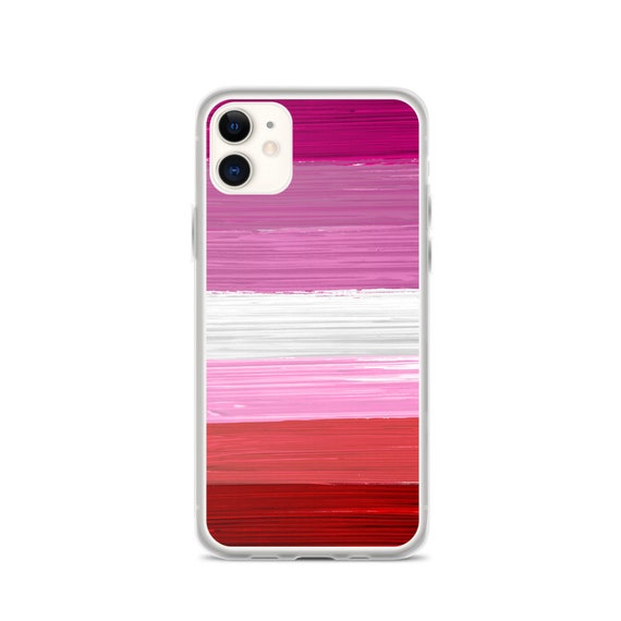 Lesbian Pride Flag Paint Strokes iPhone Case Lesbian Pride Flag Paint Strokes iPhone Case