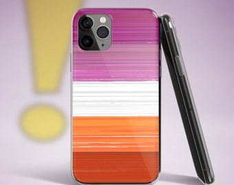 Lesbian Pride Flag Paint Strokes Clear Case for iPhone®