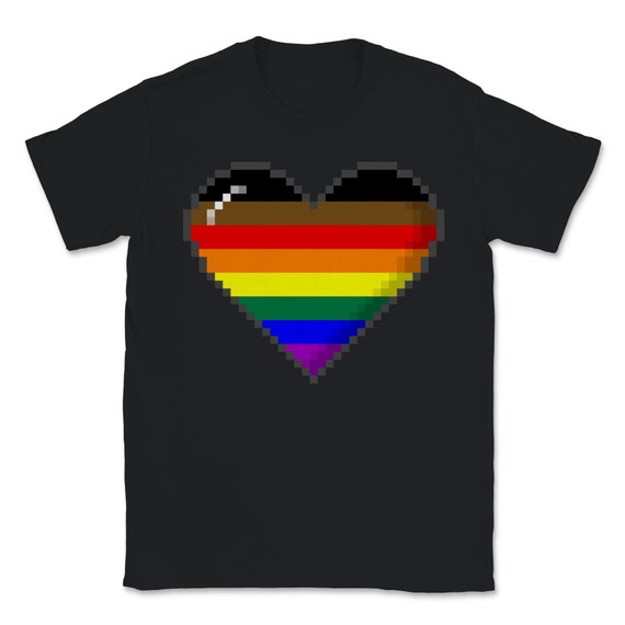 Philly LGBTQ Pride 8-Bit Pixel Heart Unisex T-Shirt Philly LGBTQ Pride 8-Bit Pixel Heart Unisex T-Shirt