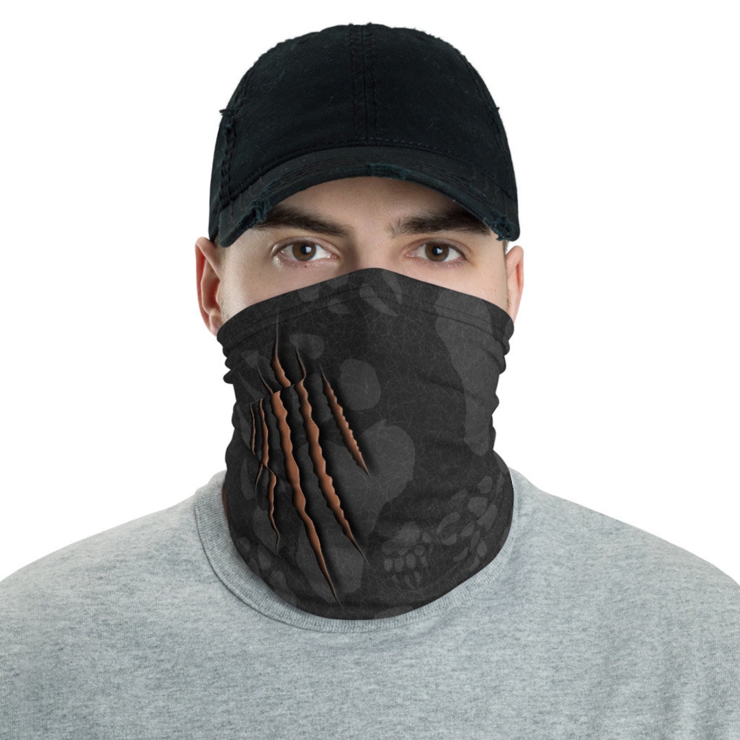 Bear Paw Pattern With Claw Rip Design Face Mask/neck Gaiter - Etsy