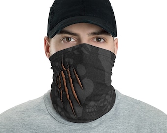 Bear Paw Pattern with Claw Rip Design Face Mask/Neck Gaiter