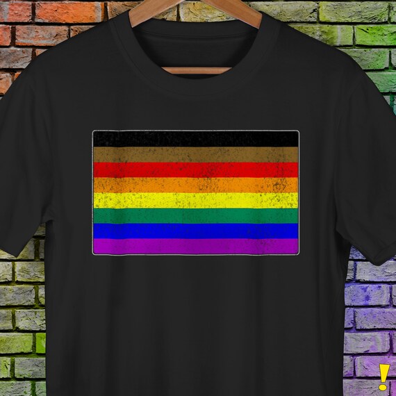 Distressed Philly LGBTQ Gay Pride Flag Premium Unisex T-Shirt Distressed Philly LGBTQ Gay Pride Flag Premium Unisex T-Shirt