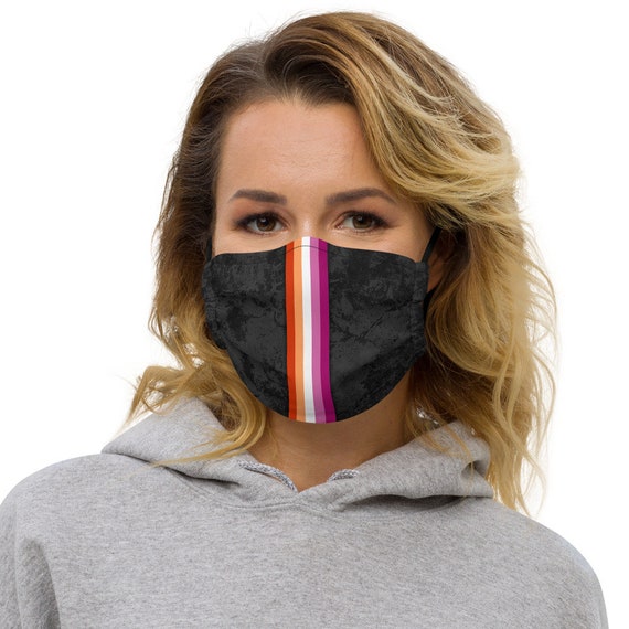 Lesbian Pride Flag Stripe Adjustable Face Mask Lesbian Pride Flag Stripe Adjustable Face Mask