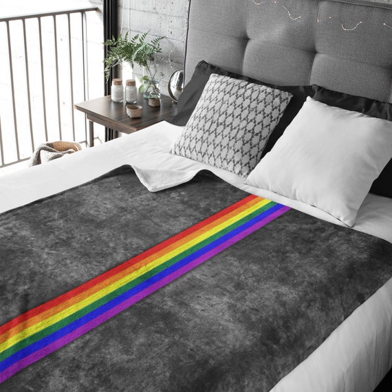 Grunge LGBTQ Pride Flag Stripe Throw Blanket Grunge LGBTQ Pride Flag Stripe Throw Blanket