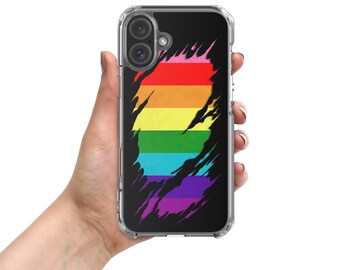 Original LGBTQ Pride Flag Ripped Reveal Clear Case for iPhone®