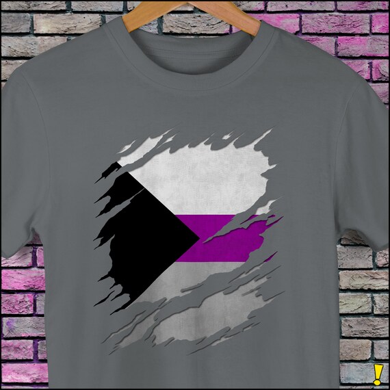 Demisexual Pride Flag Ripped Reveal Unisex T-Shirt Demisexual Pride Flag Ripped Reveal Unisex T-Shirt