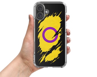 Intersex Pride Flag Ripped Reveal Clear Case for iPhone®