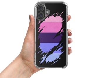 Omnisexual Pride Flag Ripped Reveal Clear Case for iPhone®