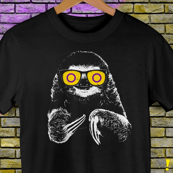 Pride Sloth Intersex Flag Sunglasses Premium Unisex T-Shirt Pride Sloth Intersex Flag Sunglasses Premium Unisex T-Shirt
