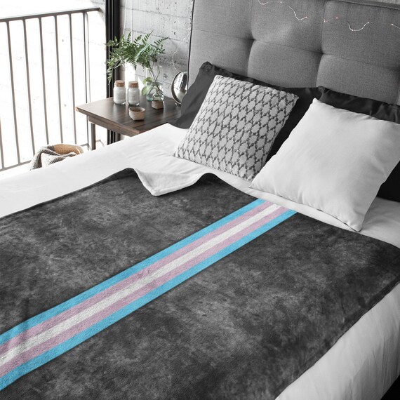 Grunge Transgender Pride Flag Stripe Throw Blanket Grunge Transgender Pride Flag Stripe Throw Blanket