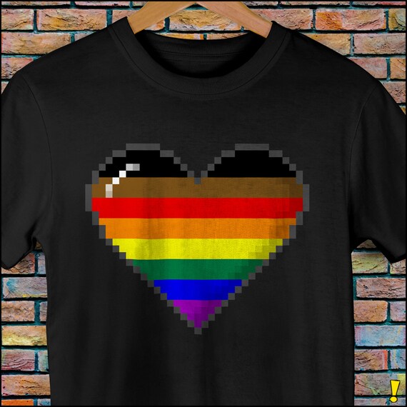Philly LGBTQ Pride 8-Bit Pixel Heart Unisex T-Shirt Philly LGBTQ Pride 8-Bit Pixel Heart Unisex T-Shirt
